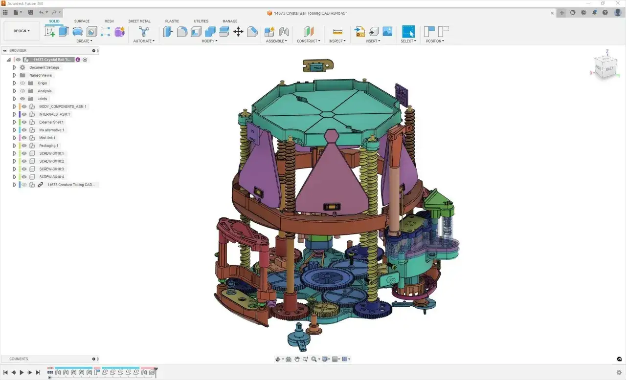 Model złożonego mechanizmu w Fusion 360, idealny dla hobbystów. Zobacz, jak działa ten projekt!